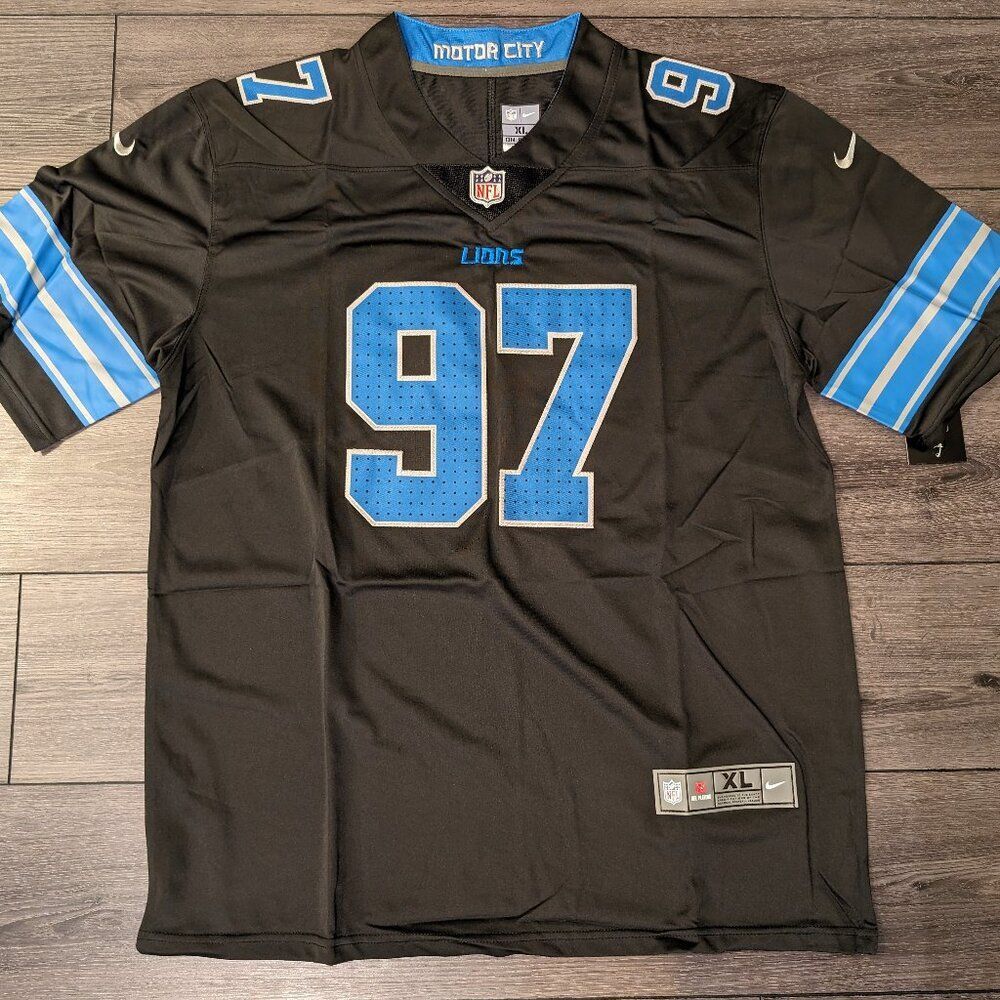 Aidan Hutchinson #97 Detroit Lions Black Alternate Football Jersey Men's Sizes